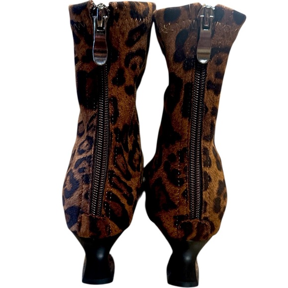 Lauriebelles Leopard Print Heels Size 40 Pointed Toe Brown Black Back Zipper - Picture 6 of 11